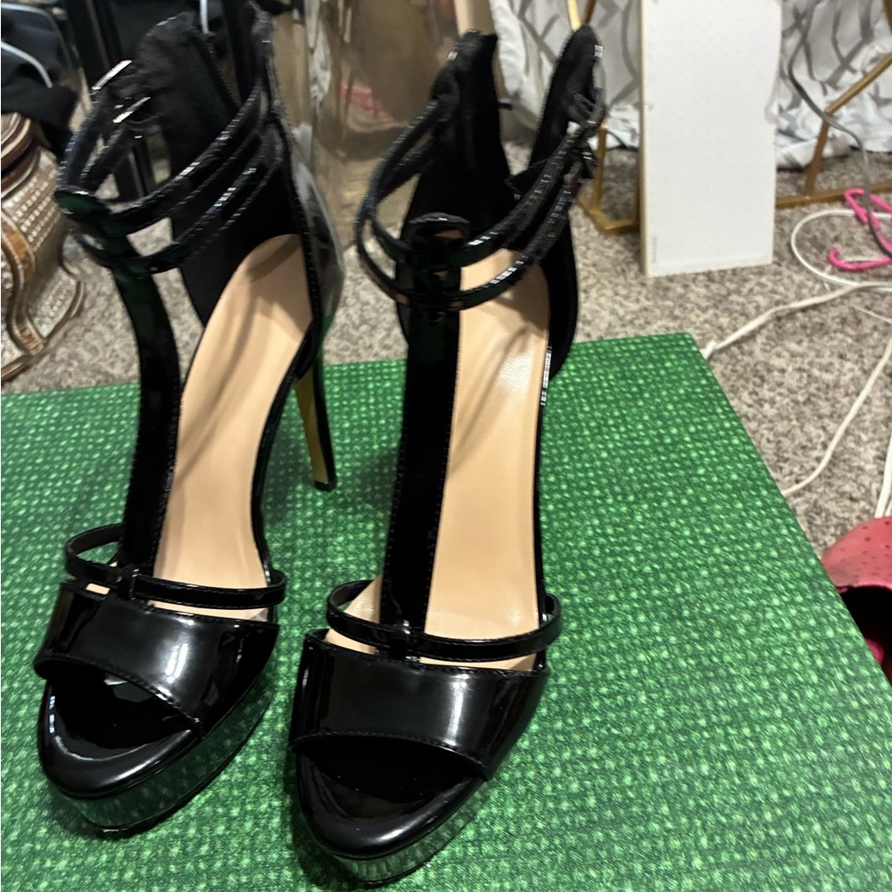Elegant Black Strappy Heels